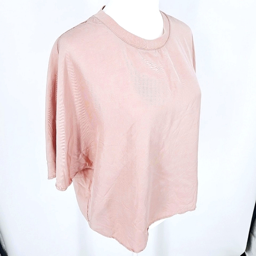 a new day Womens Pink Short Sleeve Crew Neck Crop Top Boxy BeachT-Shirt size L - Picture 3 of 8